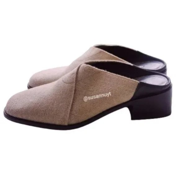 Donald J. Pliner Vanilla Girl Plazacore Tweed Twee Normcore Canvas Mule Loafers - Picture 6 of 8